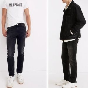 Madewell Men's high waist washed black Slim straight jeans